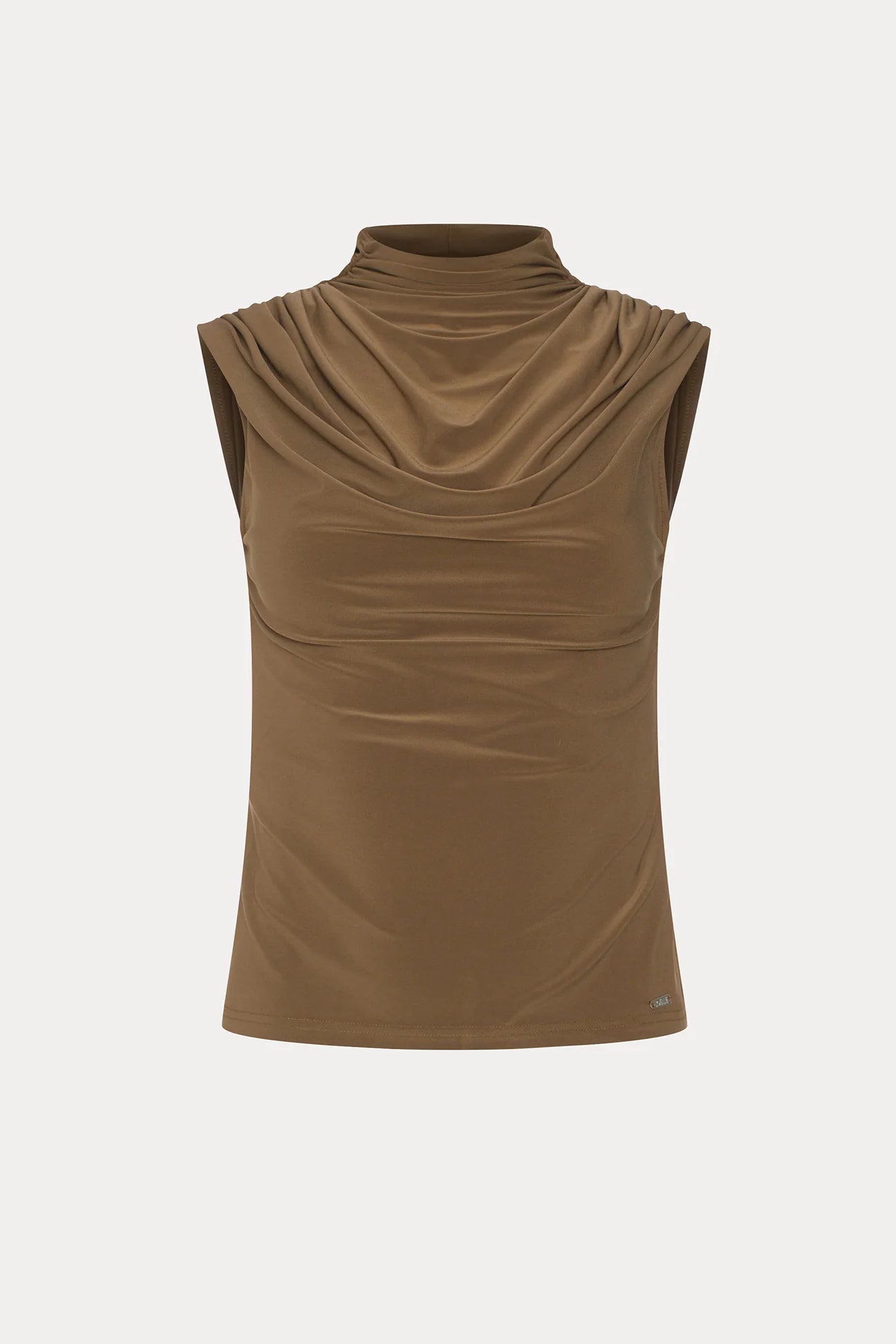Brown Draped High Neck Camisole