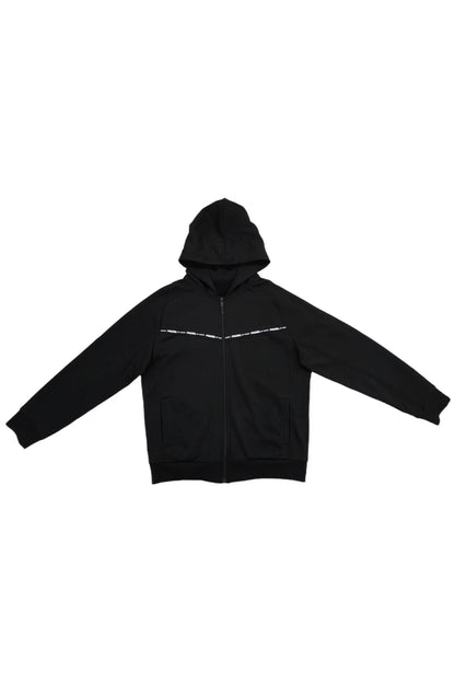 Black Hooded Zip-up Jacket