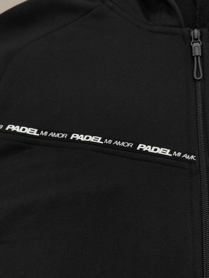 Black Hooded Zip-up Jacket