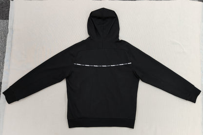 Black Hooded Zip-up Jacket