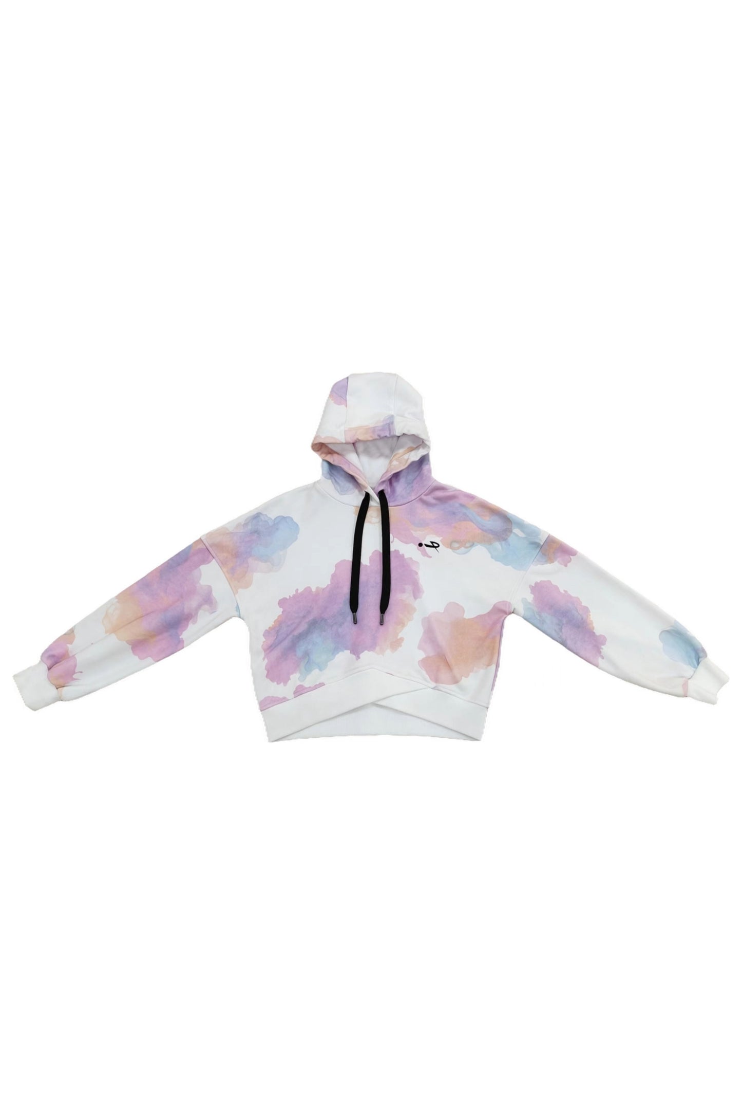 White Tie Dye Hooded Top