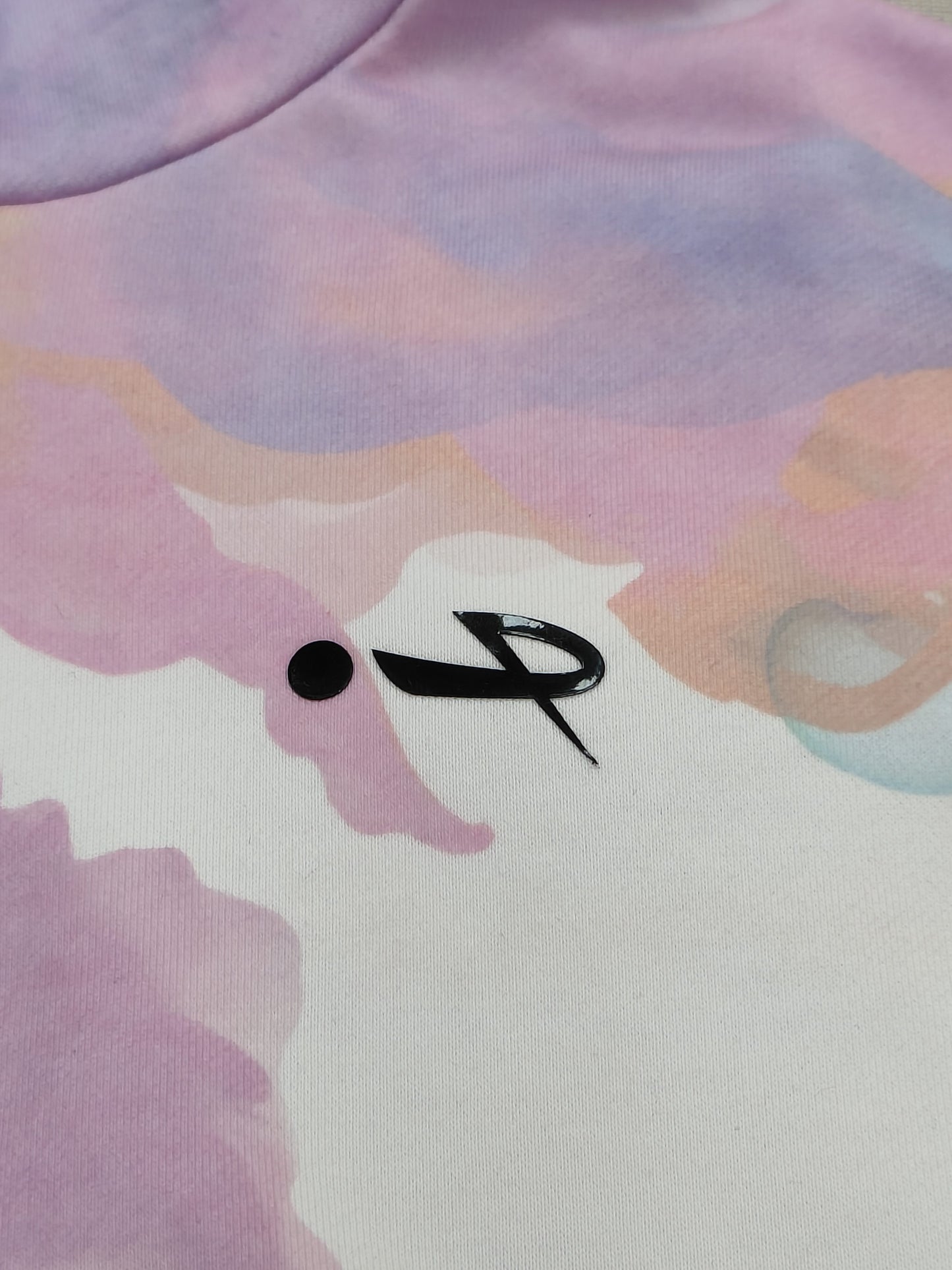 White Tie Dye Hooded Top
