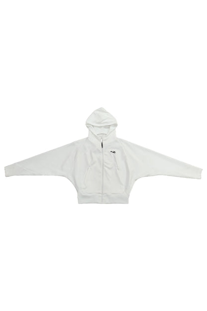White Dolman Sleeves Hoodie