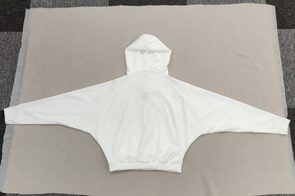 White Dolman Sleeves Hoodie