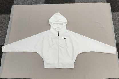 White Dolman Sleeves Hoodie
