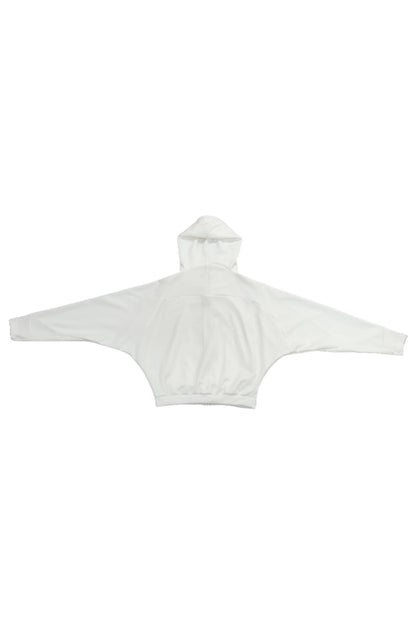 White Dolman Sleeves Hoodie
