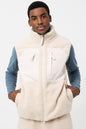 Beige Sherpa Fleece Gilet Vest