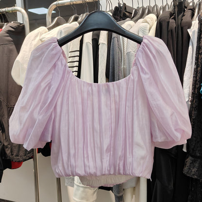 Pink Puff Sleeve Top