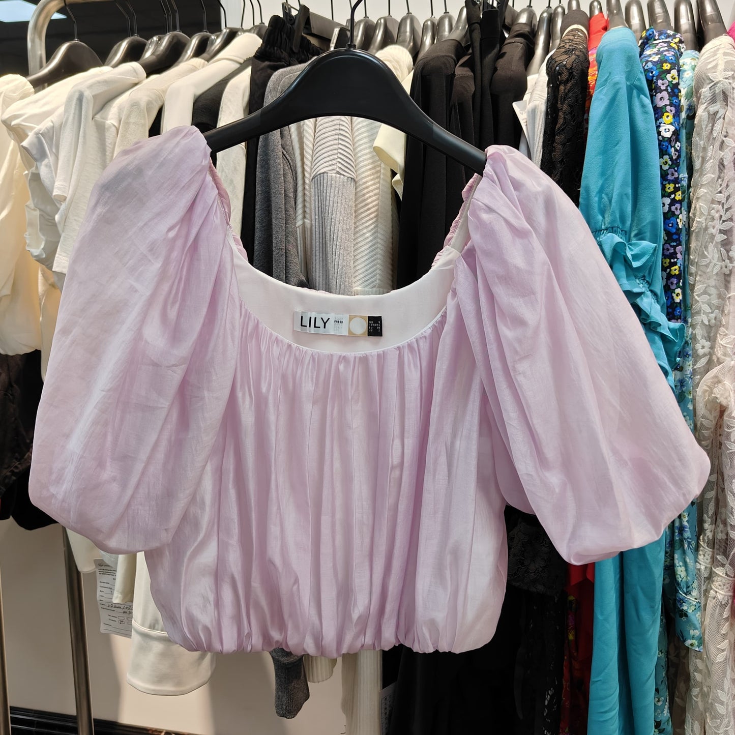 Pink Puff Sleeve Top