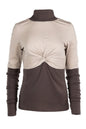 Brown and Beige Turtleneck Sweater