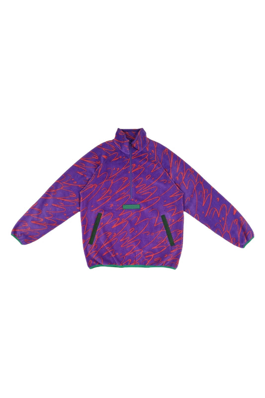 Purple Graffiti Polar Fleece 1/2 Zip Sweatshirt