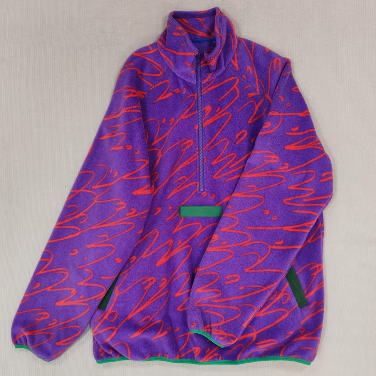 Purple Graffiti Polar Fleece 1/2 Zip Sweatshirt