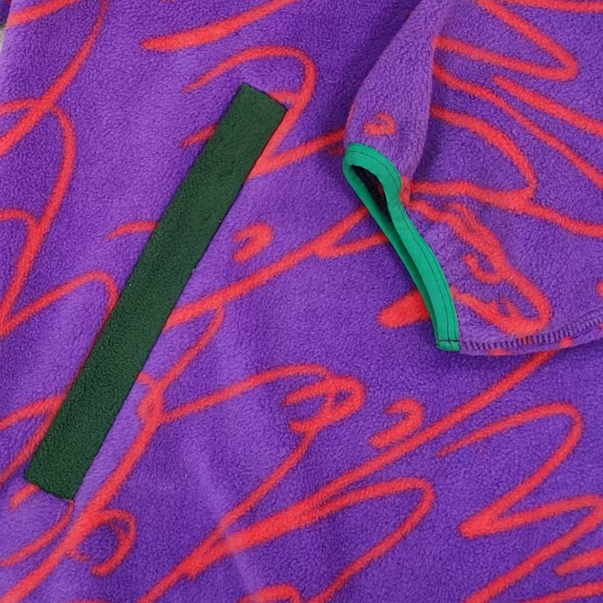 Purple Graffiti Polar Fleece 1/2 Zip Sweatshirt