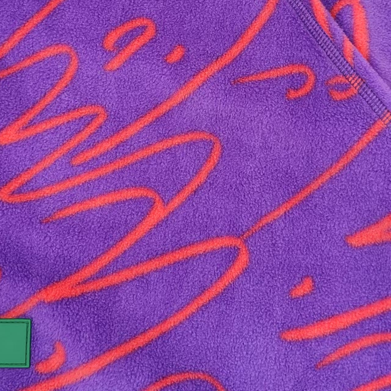 Purple Graffiti Polar Fleece 1/2 Zip Sweatshirt