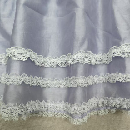 Purple Lace Trim Layered Skirt