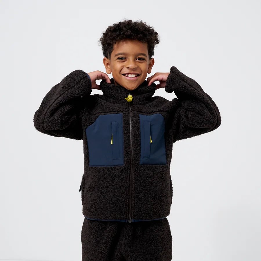 Kids' Brown Sherpa Fleece Jacket