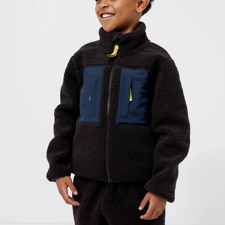 Kids' Brown Sherpa Fleece Jacket