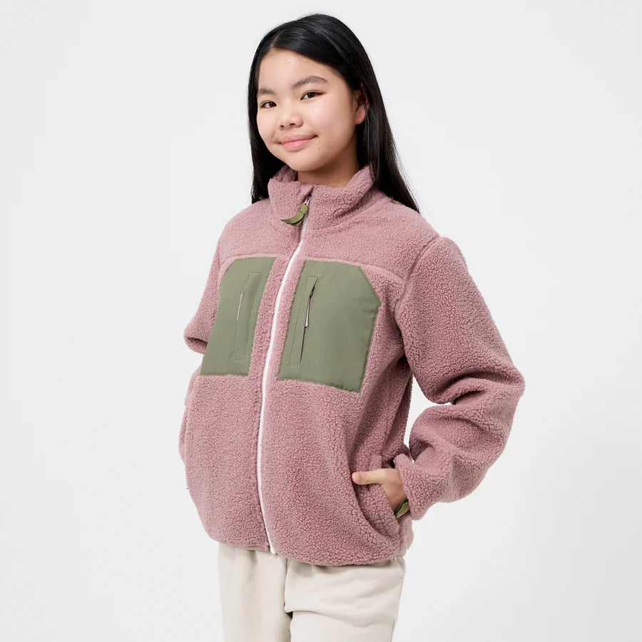 Kids' Pink Sherpa Fleece Jacket