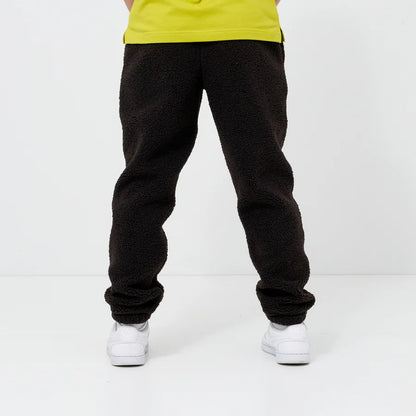 Kids Brown Sherpa Fleece Jogger Pants