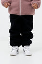 Kids Black Sherpa Fleece Jogger Pants