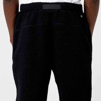 Black Sherpa Fleece Jogger Pants