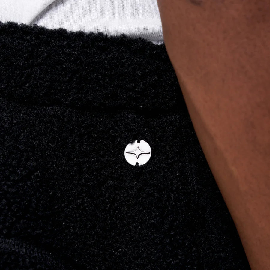 Black Sherpa Fleece Jogger Pants
