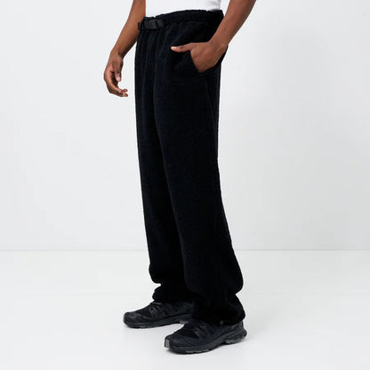 Black Sherpa Fleece Jogger Pants