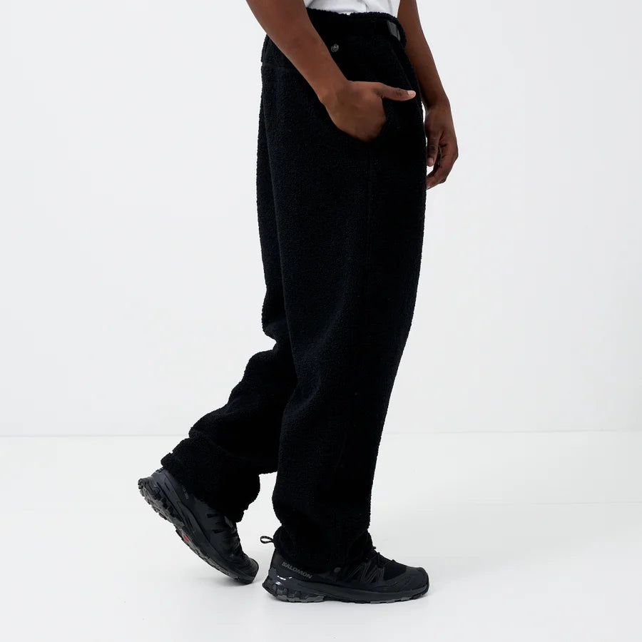 Black Sherpa Fleece Jogger Pants