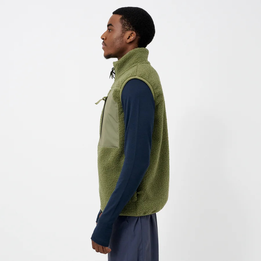 Green Sherpa Fleece Gilet Vest