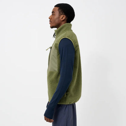 Green Sherpa Fleece Gilet Vest
