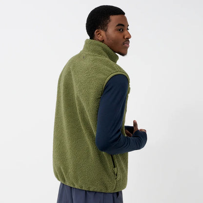 Green Sherpa Fleece Gilet Vest