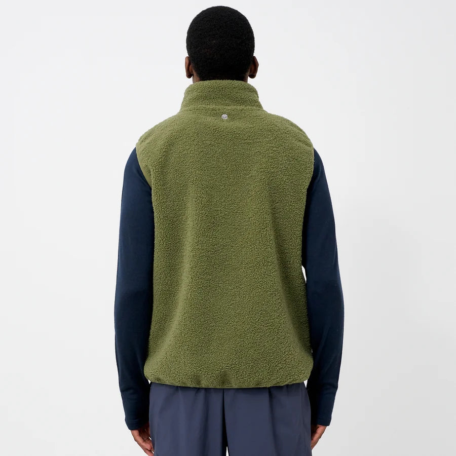 Green Sherpa Fleece Gilet Vest