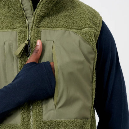 Green Sherpa Fleece Gilet Vest
