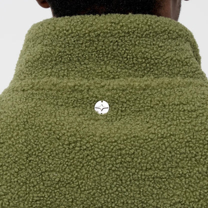 Green Sherpa Fleece Gilet Vest