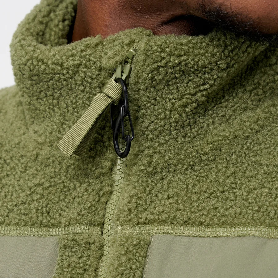 Green Sherpa Fleece Gilet Vest