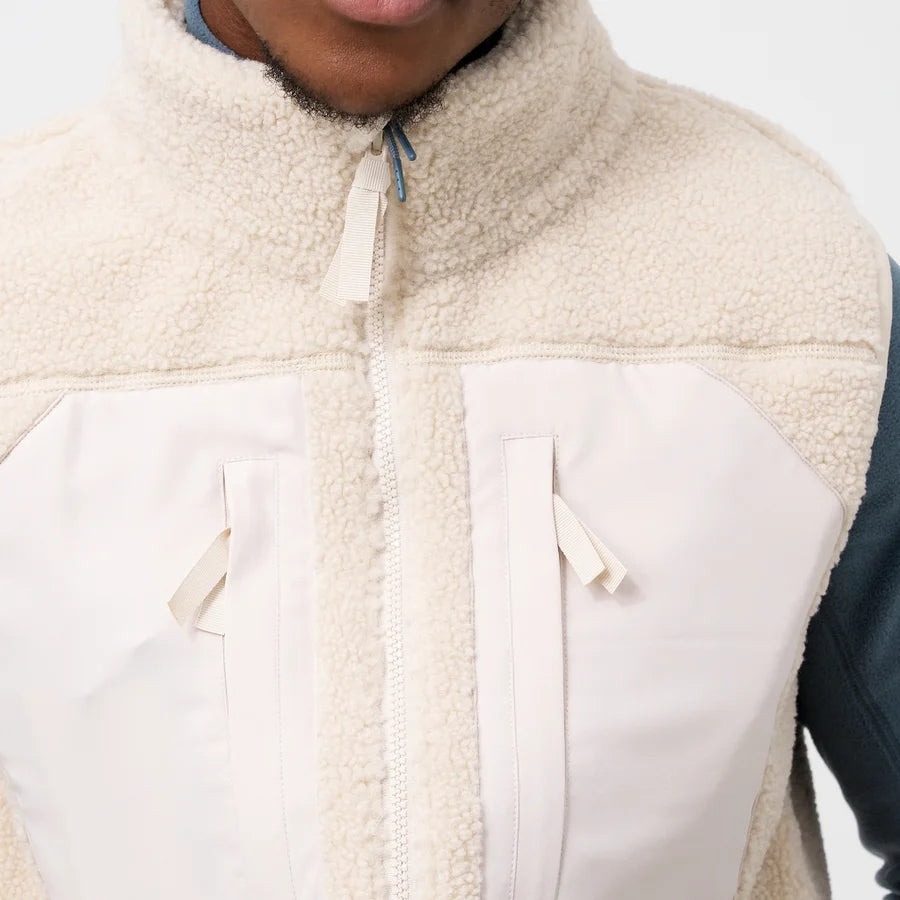 Beige Sherpa Fleece Gilet Vest