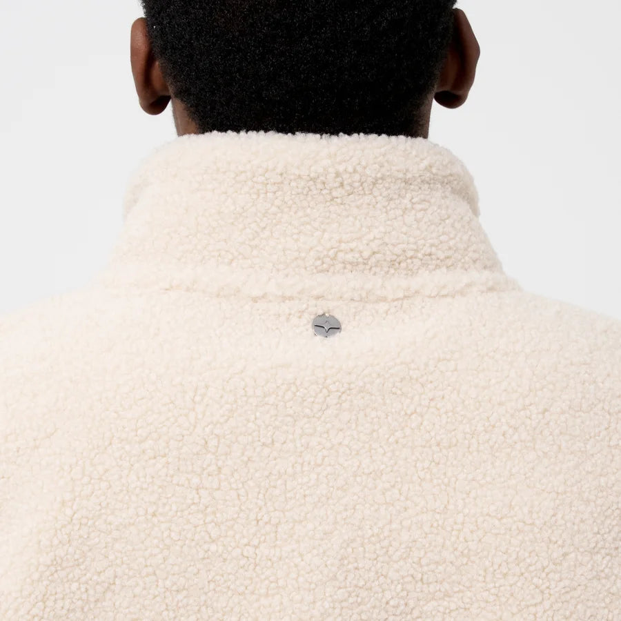 Beige Sherpa Fleece Gilet Vest