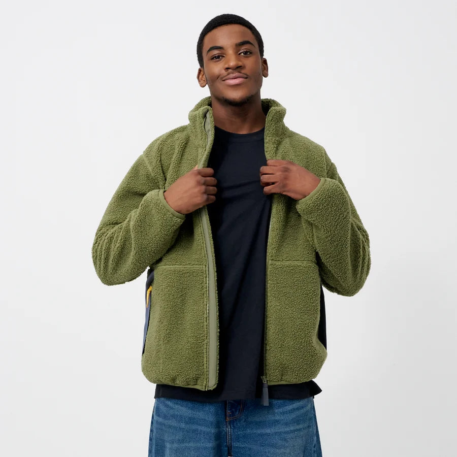 Green Sherpa Fleece Jacket