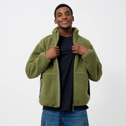Green Sherpa Fleece Jacket