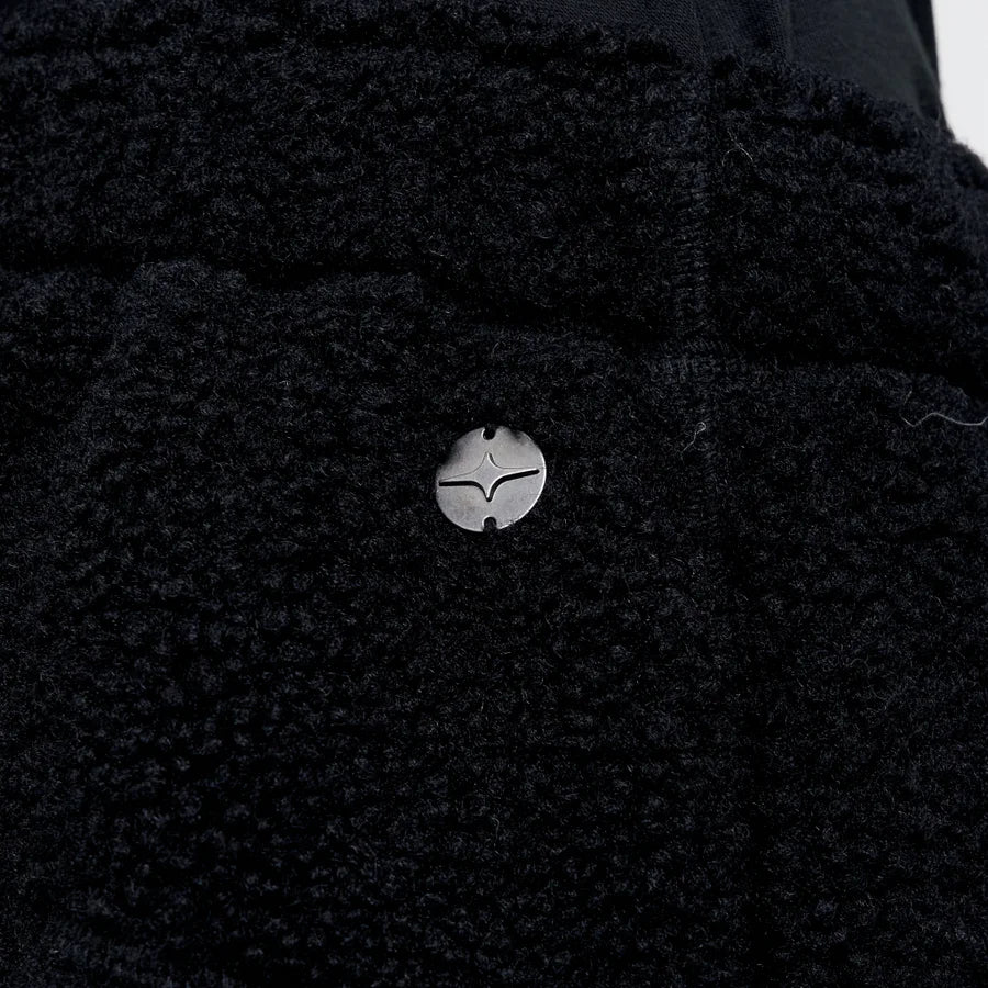 Black Sherpa Fleece Jogger Pants