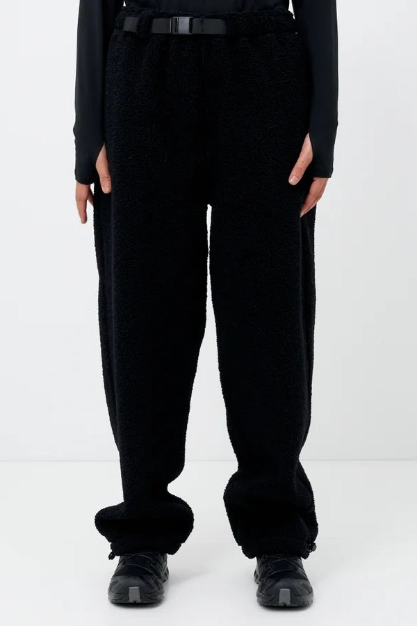 Black Sherpa Fleece Jogger Pants