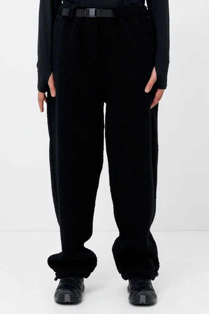 Black Sherpa Fleece Jogger Pants