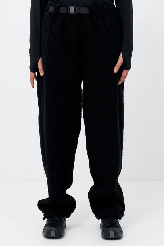 Black Sherpa Fleece Jogger Pants