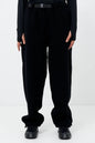 Black Sherpa Fleece Jogger Pants