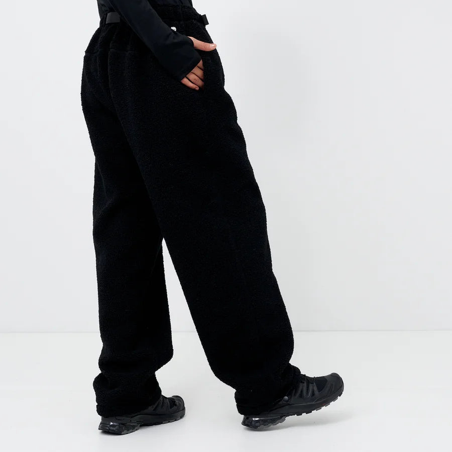 Black Sherpa Fleece Jogger Pants