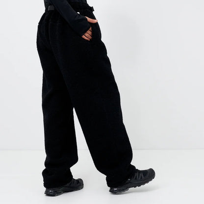 Black Sherpa Fleece Jogger Pants