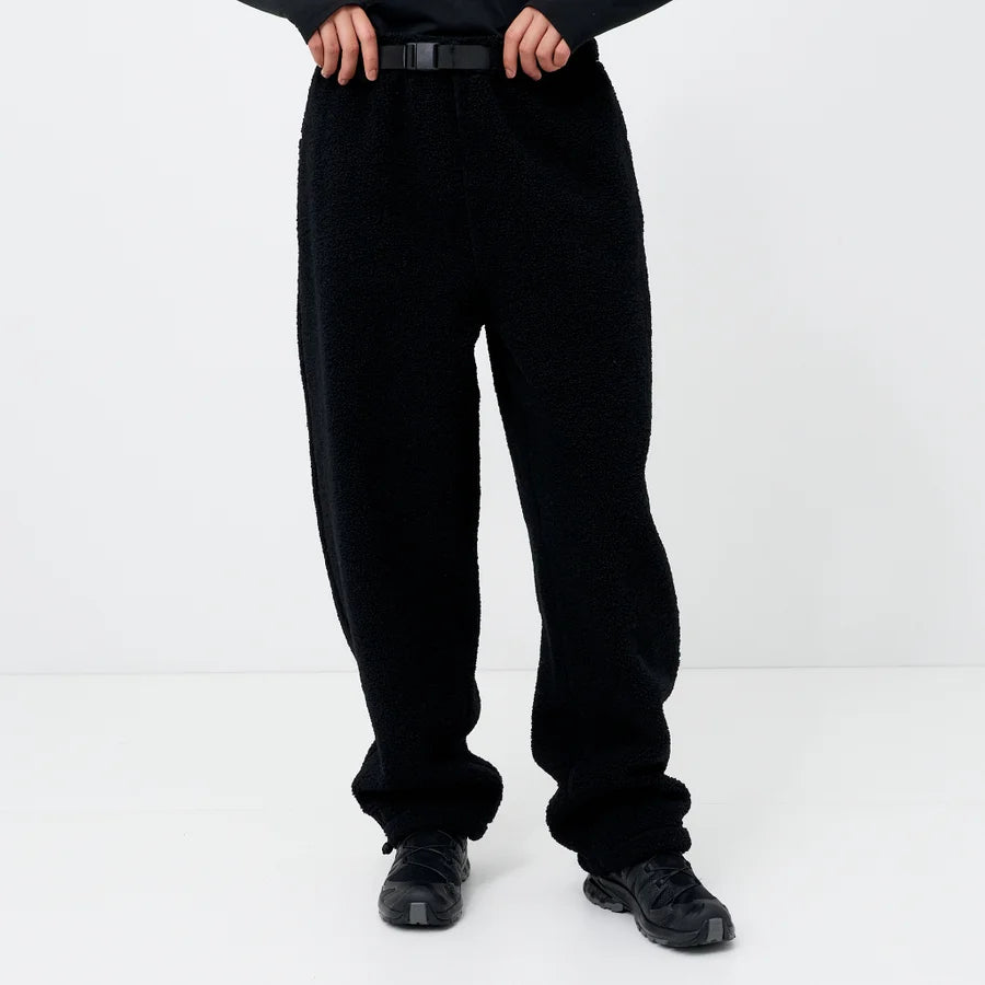 Black Sherpa Fleece Jogger Pants
