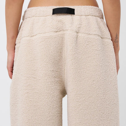Cream Sherpa Fleece Jogger Pants