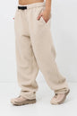 Cream Sherpa Fleece Jogger Pants