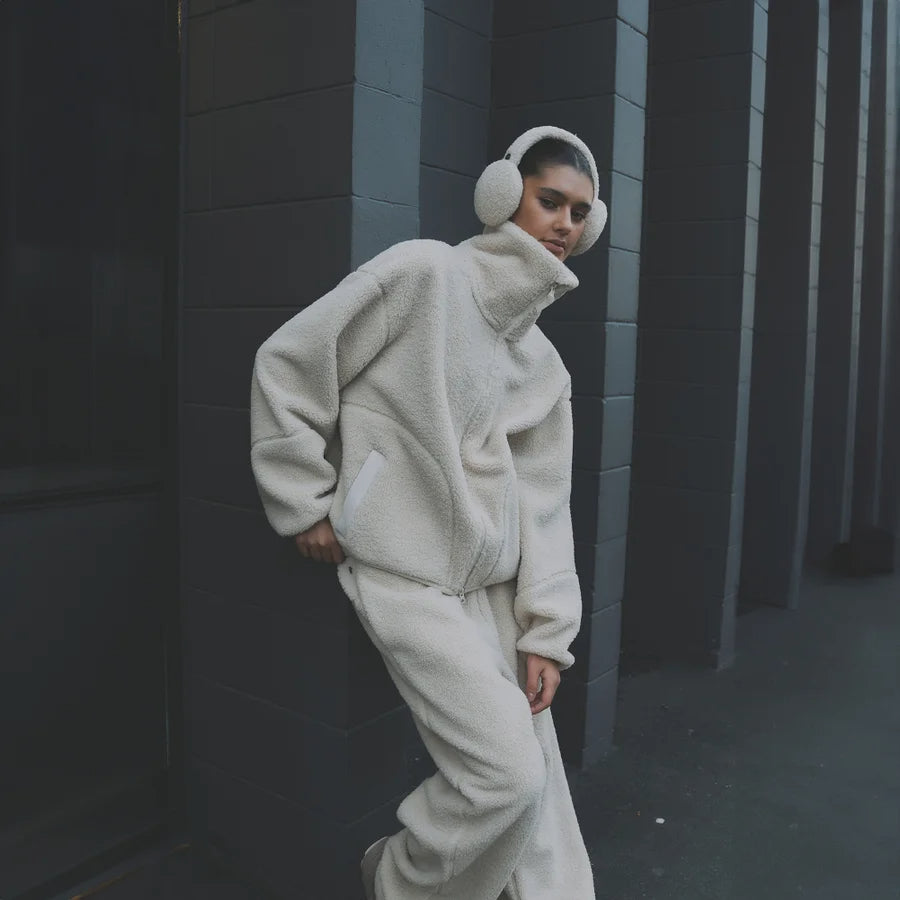 Cream Sherpa Fleece Jacket